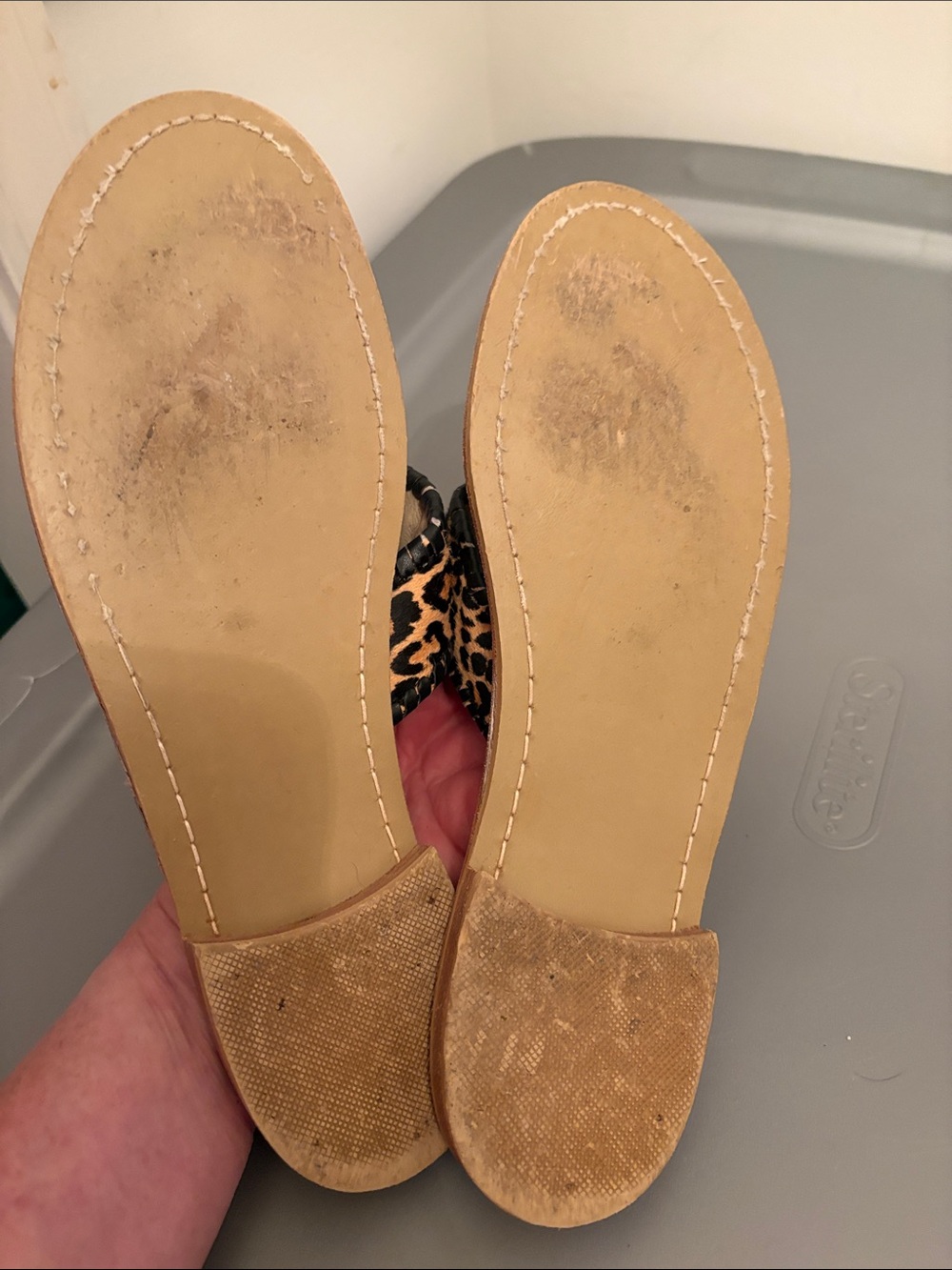 Jack Rogers Leopard-Print Thong Sandals in Tan and Black - Picture 8 of 12